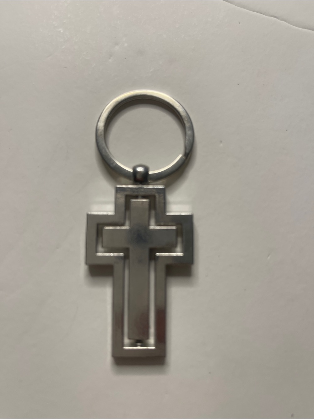 Silver Cross Keychain